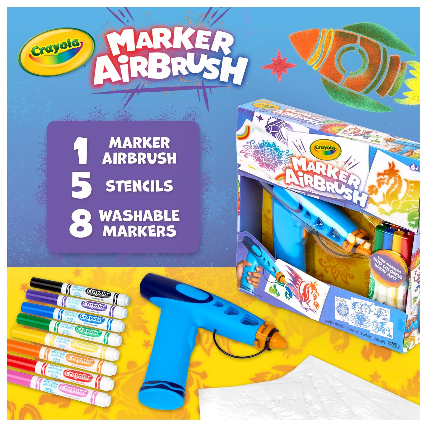 Crayola Marker Airbrush Spray Art Kit for Kids